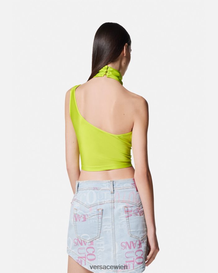 Kalk Crop-Top mit barocker Schnalle Versace Frauen Kleidung 8N4XJD2217