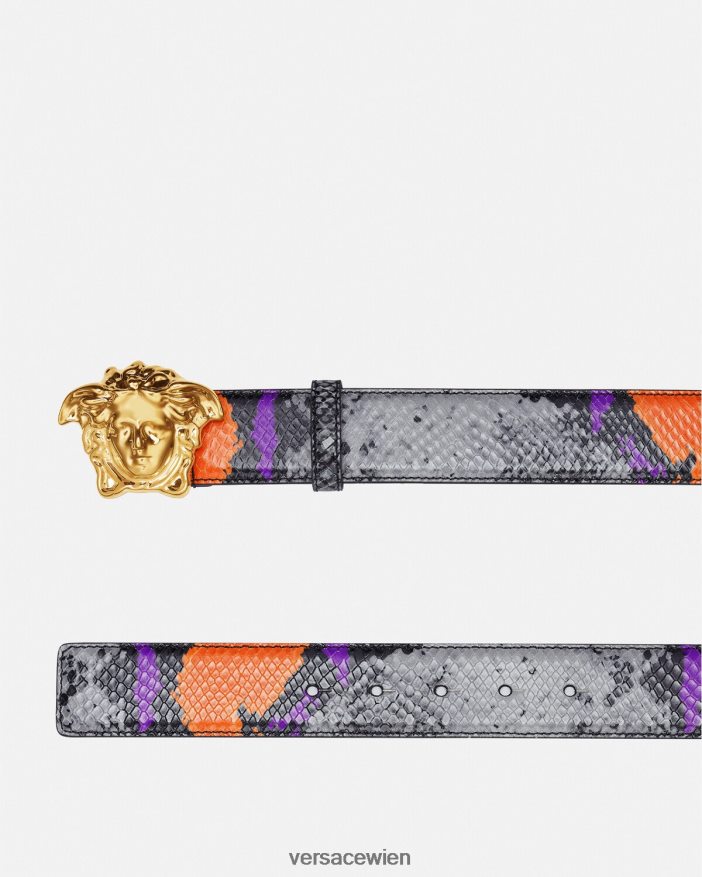 Mehrfarbig Ledergürtel mit Medusa-Python-Print Versace Männer Zubehör 8N4XJD1631