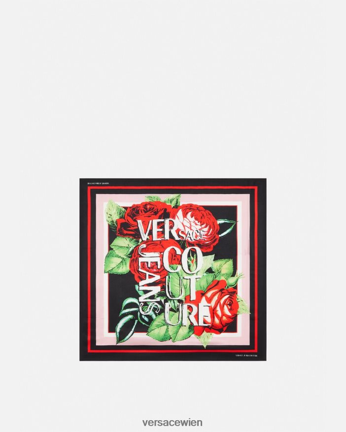 Mehrfarbig Seidenfoulard mit Rosen-Logo Versace Frauen Zubehör 8N4XJD2357