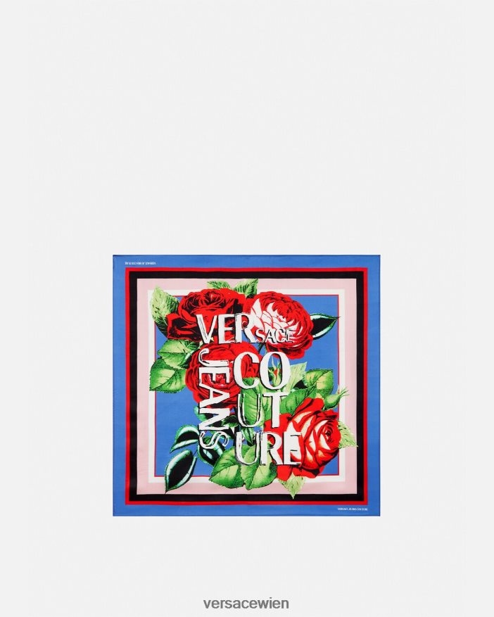 Mehrfarbig Seidenfoulard mit Rosen-Logo Versace Frauen Zubehör 8N4XJD2358