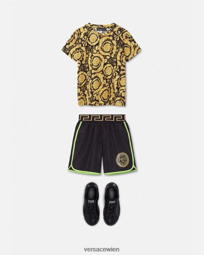 Mint  Schwarz Medusa-Badeshorts Versace Kinder Kleidung 8N4XJD2112