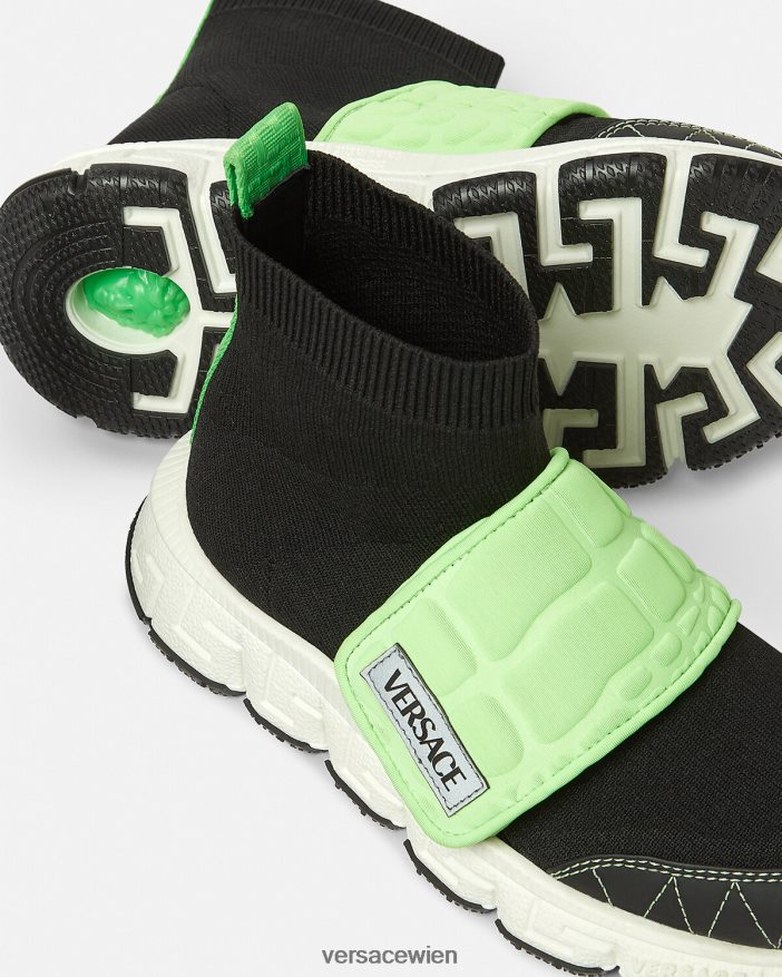 Mint  Schwarz Upcycle-Trigreca-Sneaker Versace Kinder Schuh 8N4XJD2053