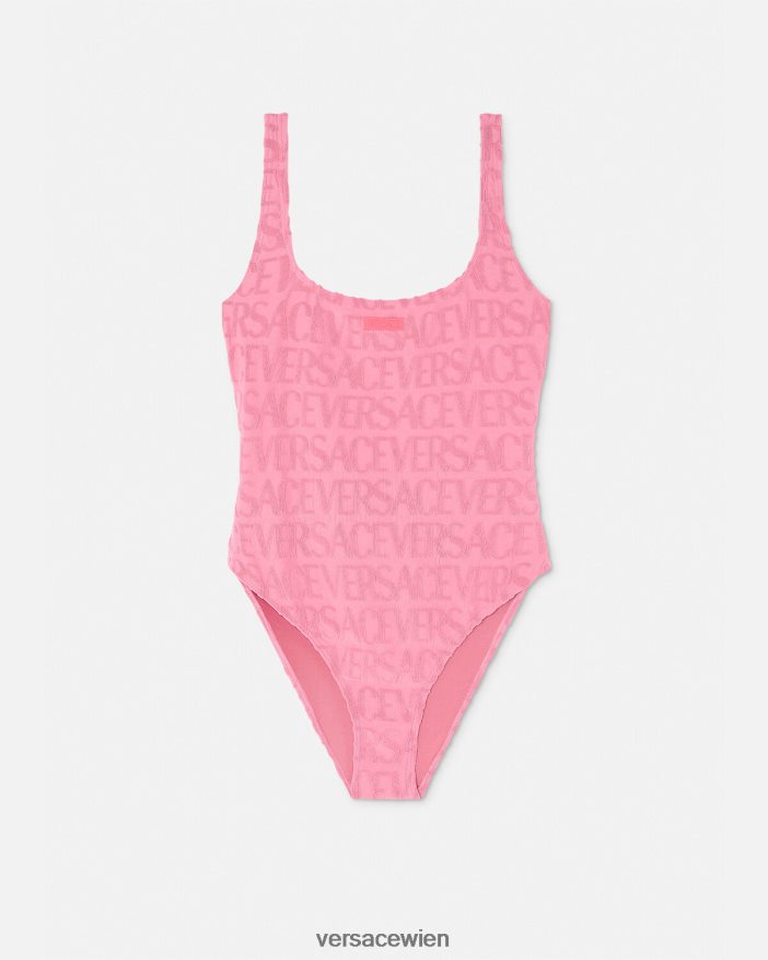 Rosa Allover-Badeanzug aus Handtuch Versace Frauen Unterwäsche und Strandbekleidung 8N4XJD1122