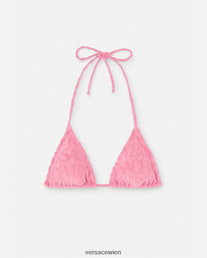 Rosa Allover-Bikinioberteil aus Handtuch Versace Frauen Unterwäsche und Strandbekleidung 8N4XJD1118