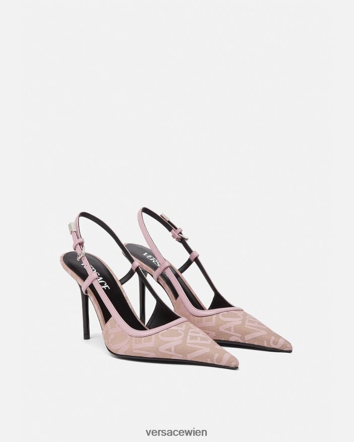Rosa Allover-Slingback-Pumps Versace Frauen Schuh 8N4XJD482