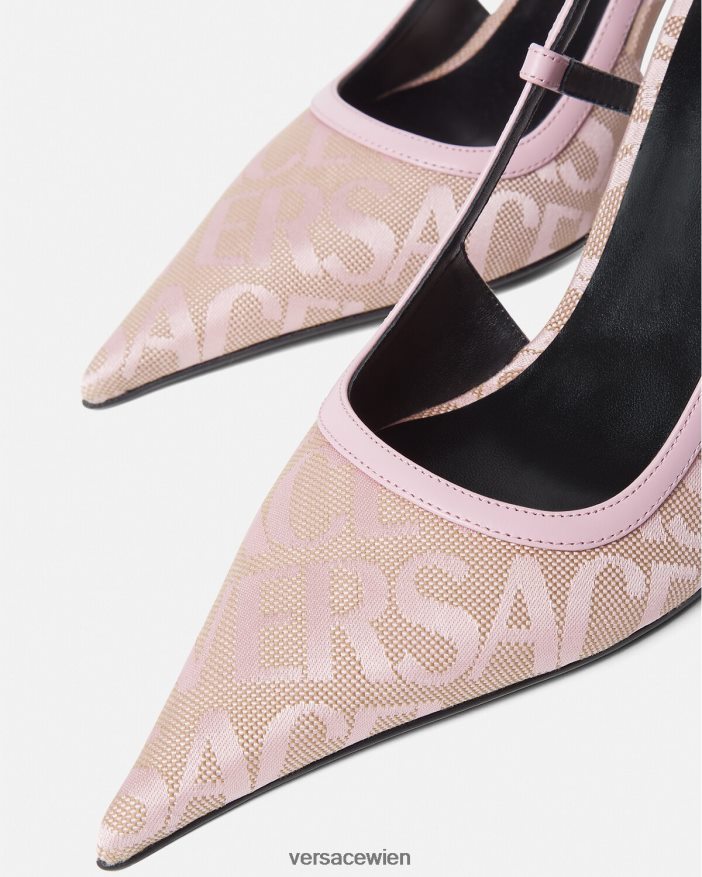 Rosa Allover-Slingback-Pumps Versace Frauen Schuh 8N4XJD482