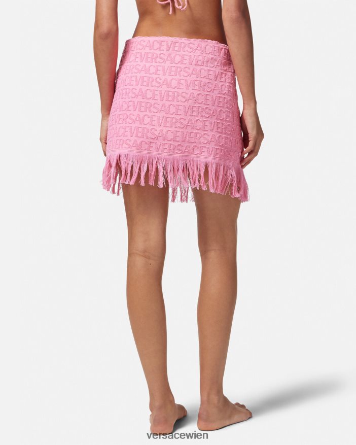 Rosa Allover-Wickelrock aus Handtuch Versace Frauen Unterwäsche und Strandbekleidung 8N4XJD1187