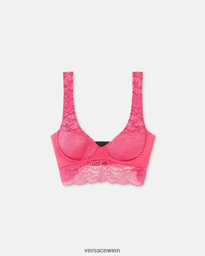Rosa Bralette-Oberteil aus Spitze Versace Frauen Unterwäsche und Strandbekleidung 8N4XJD1077