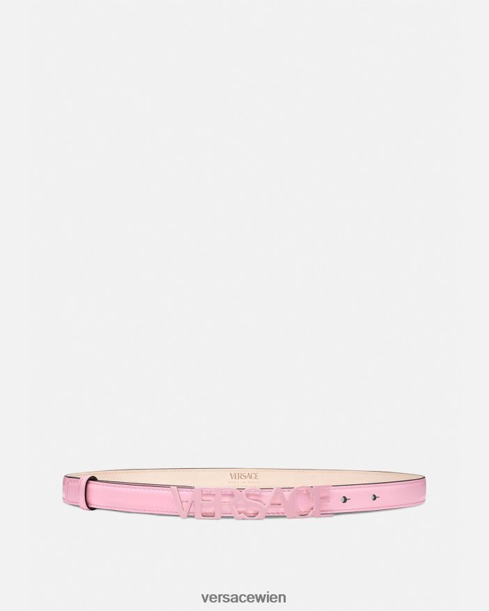 Rosa Dünner Ledergürtel mit Logo Versace Frauen Zubehör 8N4XJD550