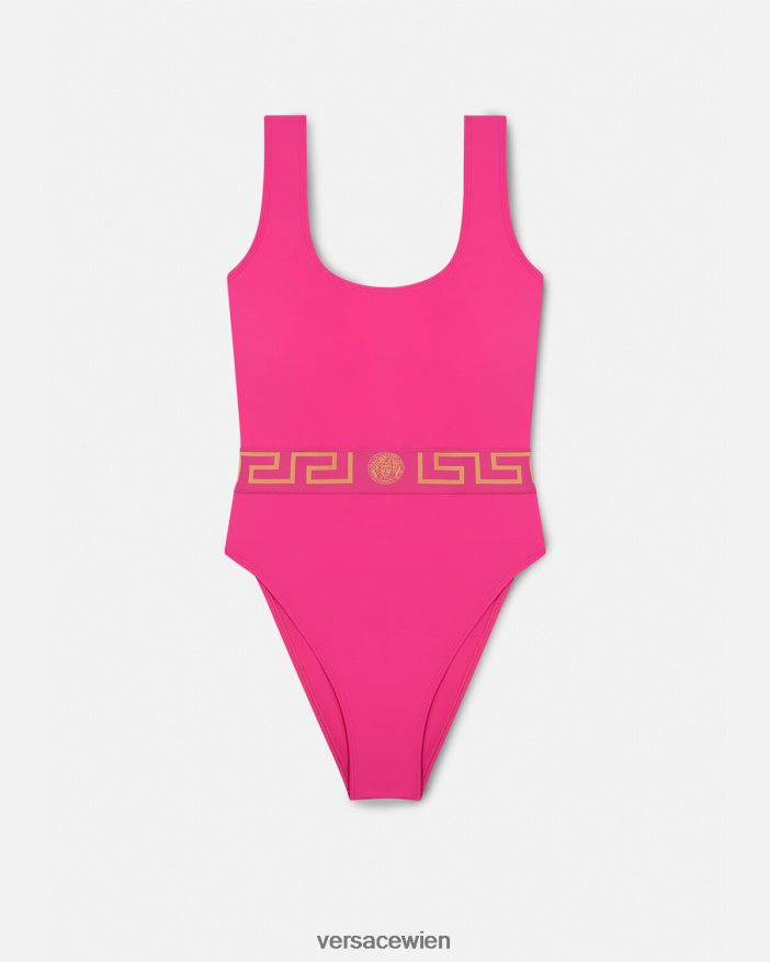 Rosa Einteiliger Greca-Badeanzug Versace Frauen Unterwäsche und Strandbekleidung 8N4XJD1178