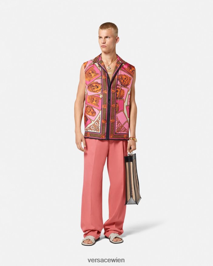 Rosa Formelle Hose mit weitem Bein Versace Männer Kleidung 8N4XJD1274