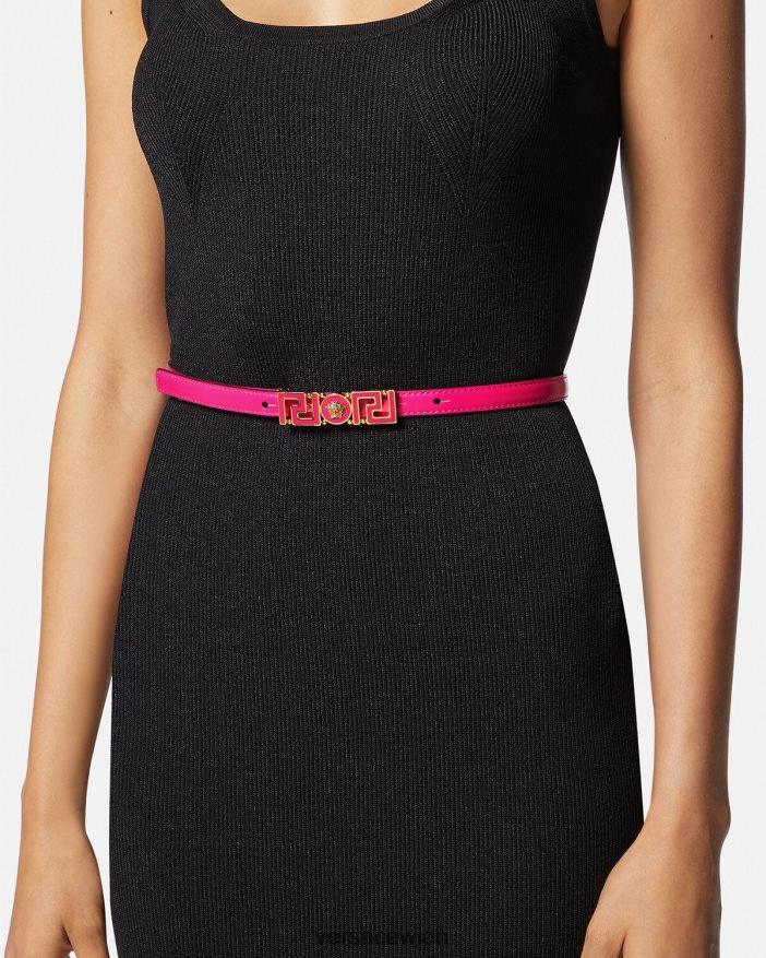 Rosa Greca-Göttin dünner Ledergürtel Versace Frauen Zubehör 8N4XJD543