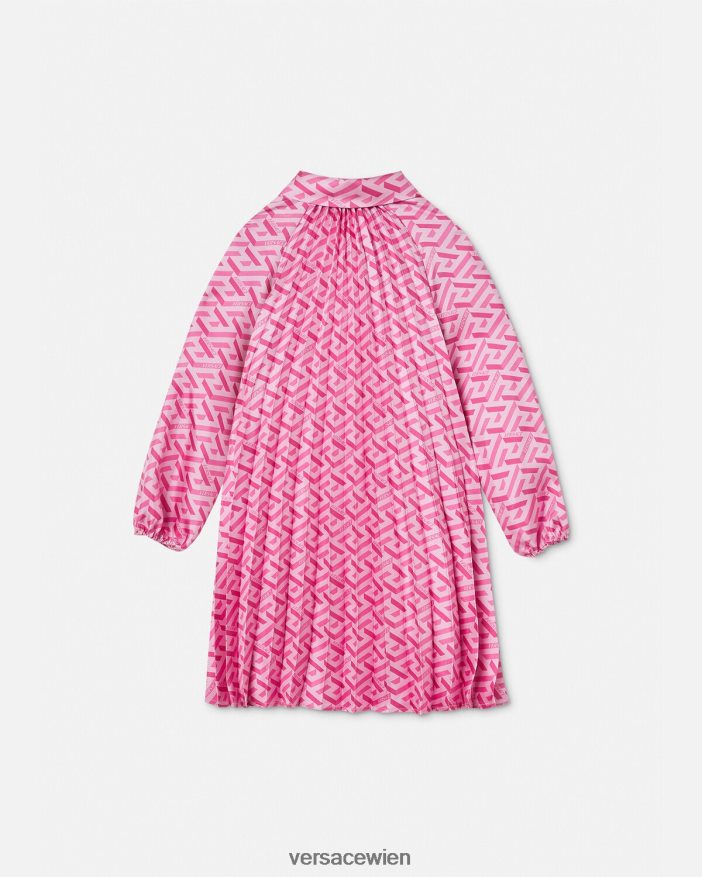 Rosa La Greca-Faltenkleid Versace Kinder Kleidung 8N4XJD1997