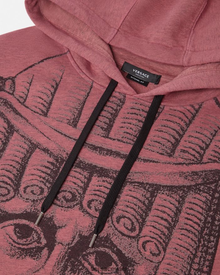 Rosa La Maschera Kapuzenpullover Versace Männer Kleidung 8N4XJD1416