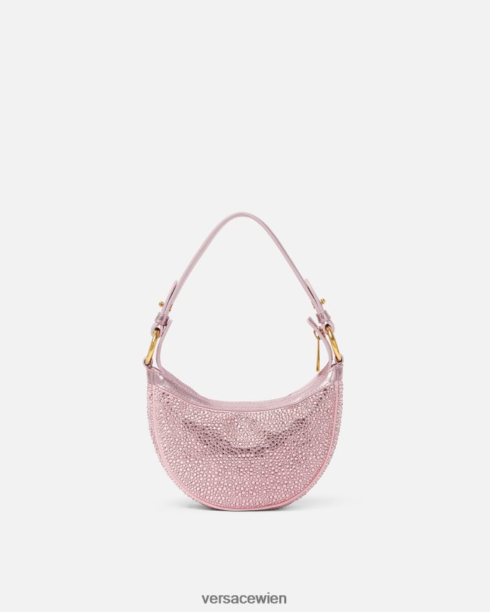 Rosa Mini-Hobo-Tasche mit Kristallmuster Versace Frauen Taschen 8N4XJD275