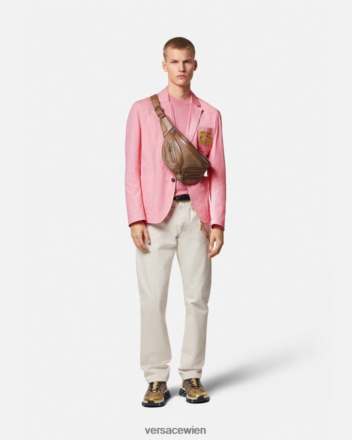 Rosa Muschel-Barock-Blazer Versace Männer Kleidung 8N4XJD1268