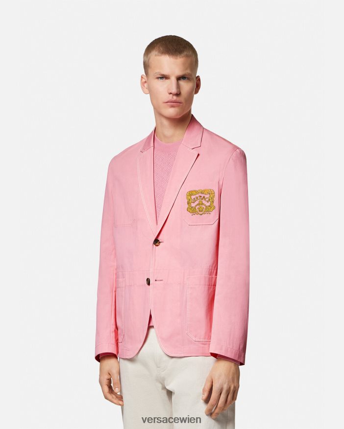 Rosa Muschel-Barock-Blazer Versace Männer Kleidung 8N4XJD1268