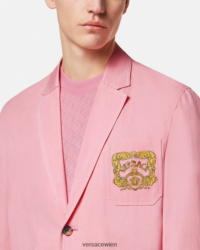Rosa Muschel-Barock-Blazer Versace Männer Kleidung 8N4XJD1268