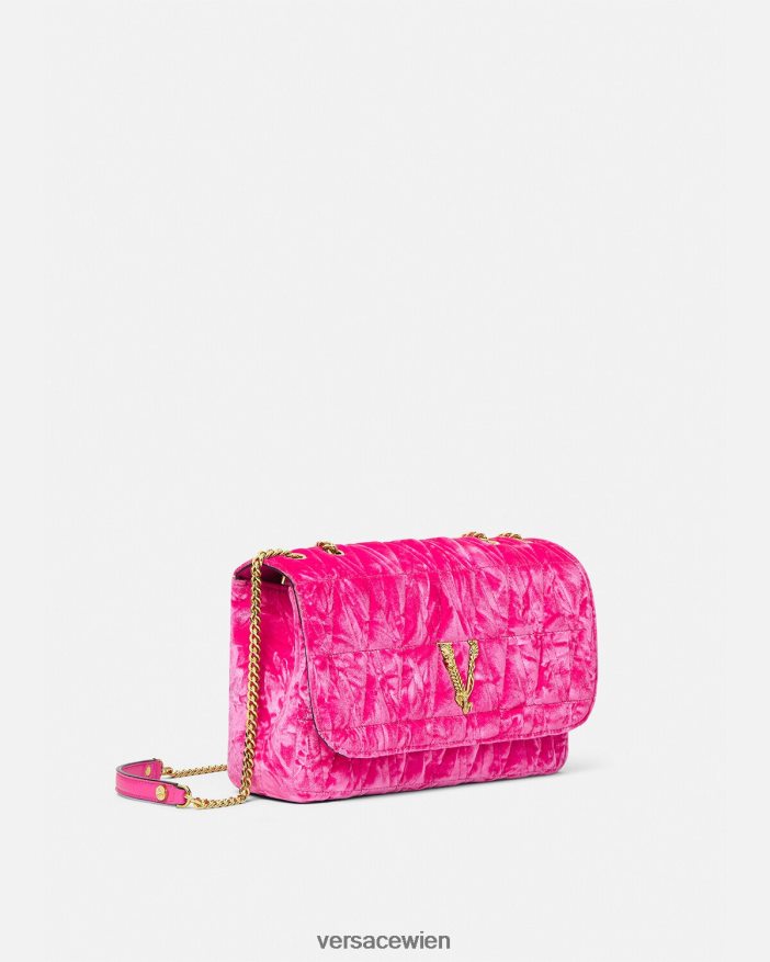 Rosa Umhängetasche aus Virtus-Samt Versace Frauen Taschen 8N4XJD376
