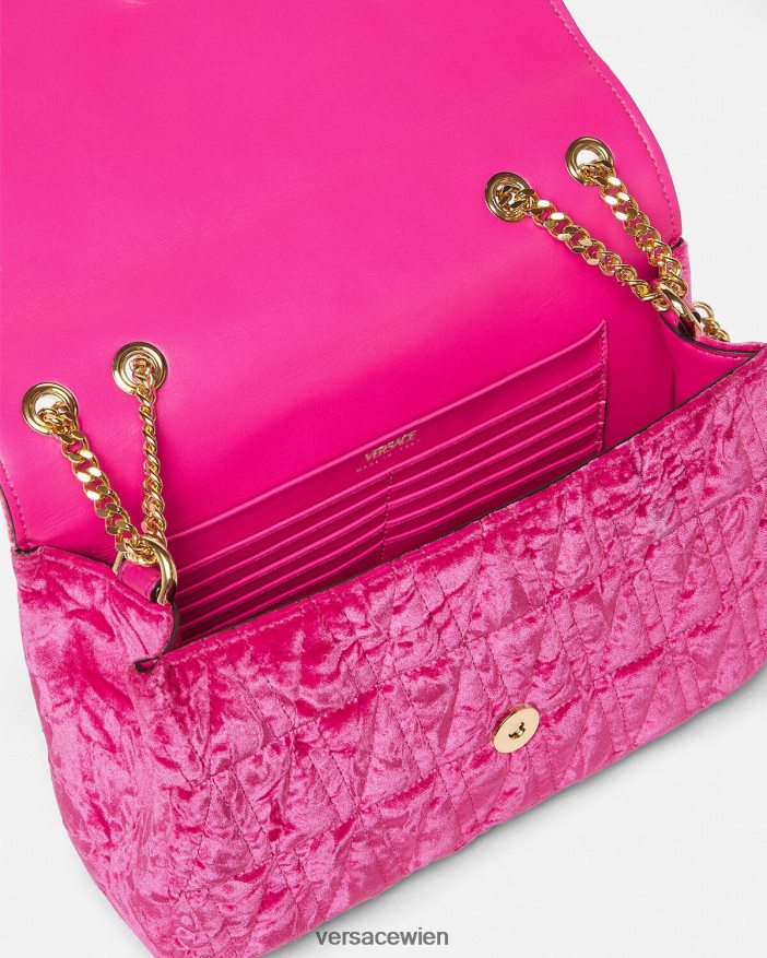 Rosa Umhängetasche aus Virtus-Samt Versace Frauen Taschen 8N4XJD376