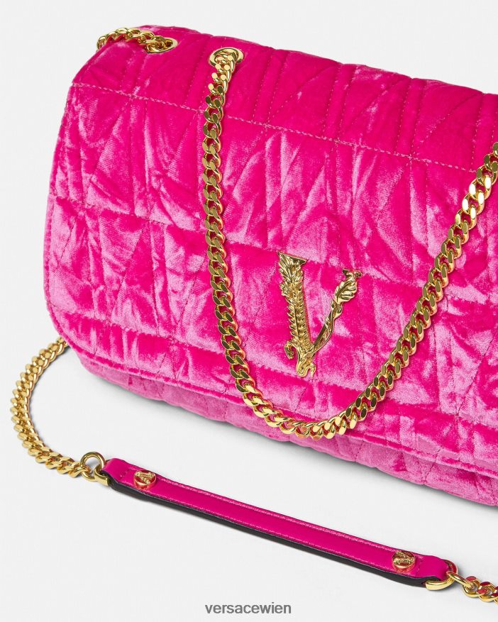Rosa Umhängetasche aus Virtus-Samt Versace Frauen Taschen 8N4XJD376