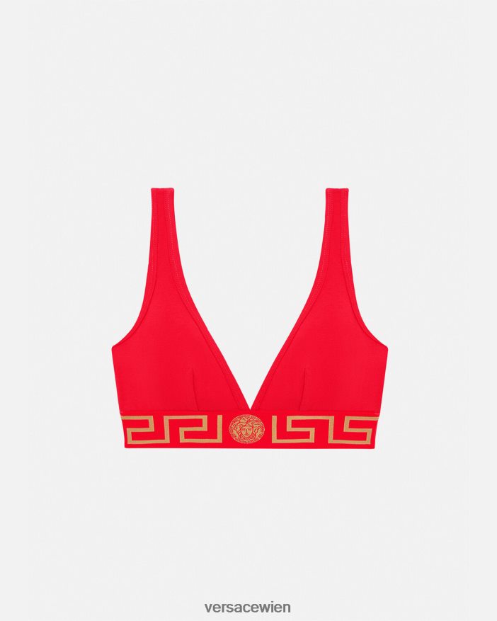 Rot Bralette mit Greca-Bordüre Versace Frauen Unterwäsche und Strandbekleidung 8N4XJD1041