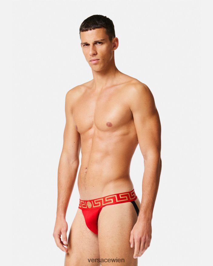 Rot Jockstrap mit Greca-Bordüre Versace Männer Unterwäsche und Strandbekleidung 8N4XJD1775