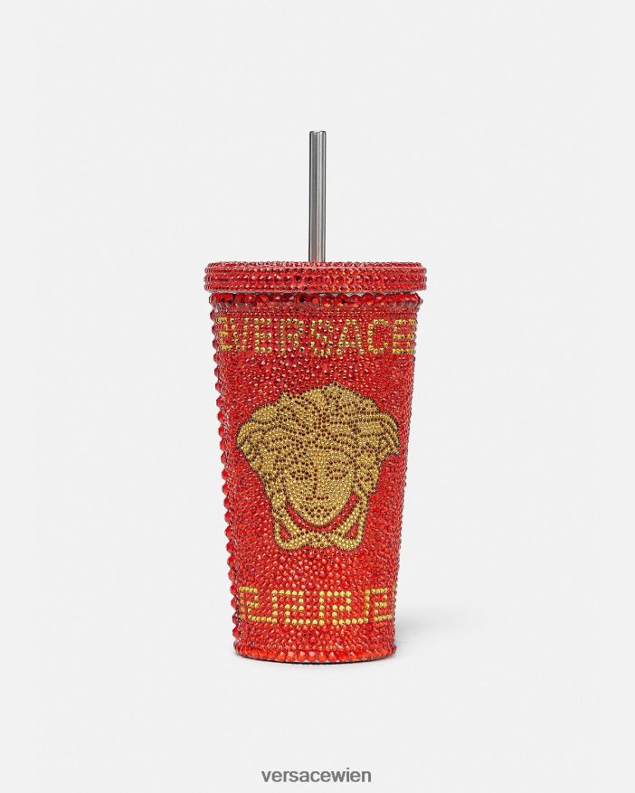 Rot Kristall-Medusa-Reisebecher Versace Frauen Unterwäsche und Strandbekleidung 8N4XJD1207