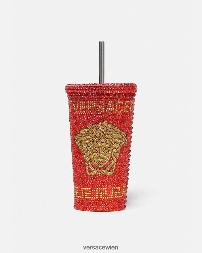 Rot Kristall-Medusa-Reisebecher Versace Frauen Unterwäsche und Strandbekleidung 8N4XJD1207