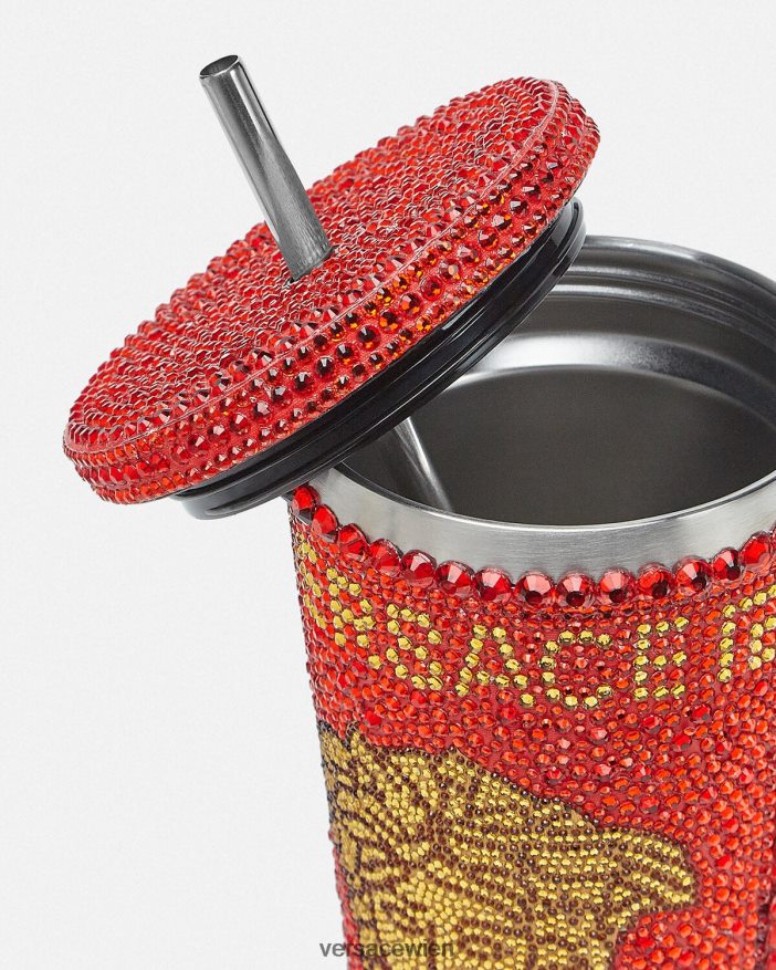 Rot Kristall-Medusa-Reisebecher Versace Frauen Unterwäsche und Strandbekleidung 8N4XJD1207