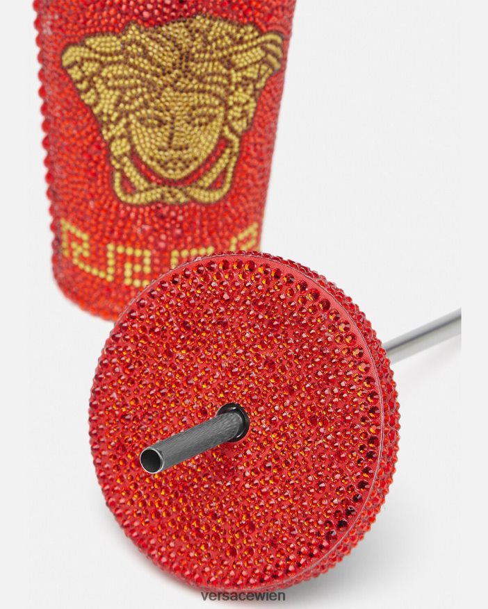 Rot Kristall-Medusa-Reisebecher Versace Frauen Unterwäsche und Strandbekleidung 8N4XJD1207