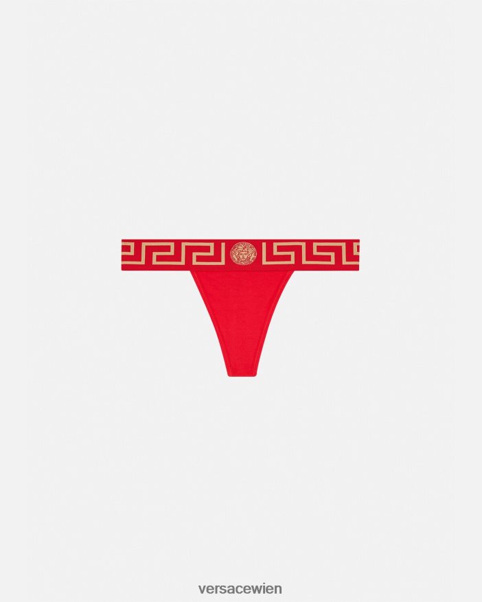 Rot Tanga mit Greca-Bordüre Versace Frauen Unterwäsche und Strandbekleidung 8N4XJD1050
