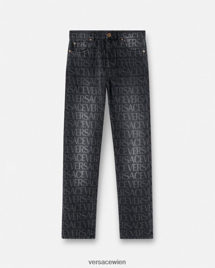 Schwarz  Druck Allover-Jeans Versace Männer Kleidung 8N4XJD1446
