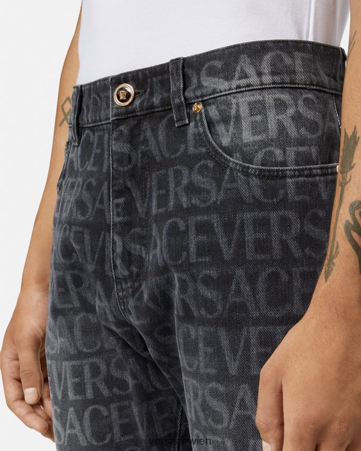 Schwarz  Druck Allover-Jeans Versace Männer Kleidung 8N4XJD1446