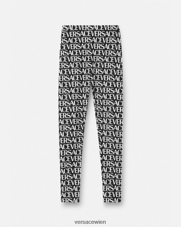 Schwarz  Druck Allover-Leggings Versace Frauen Kleidung 8N4XJD211
