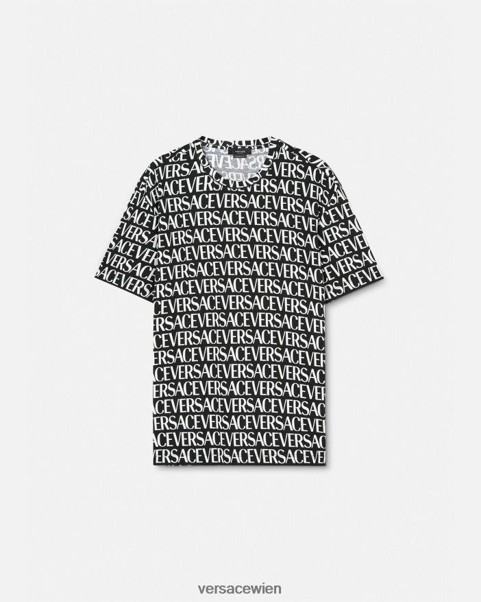 Schwarz  Druck Allover-T-Shirt Versace Männer Kleidung 8N4XJD1390