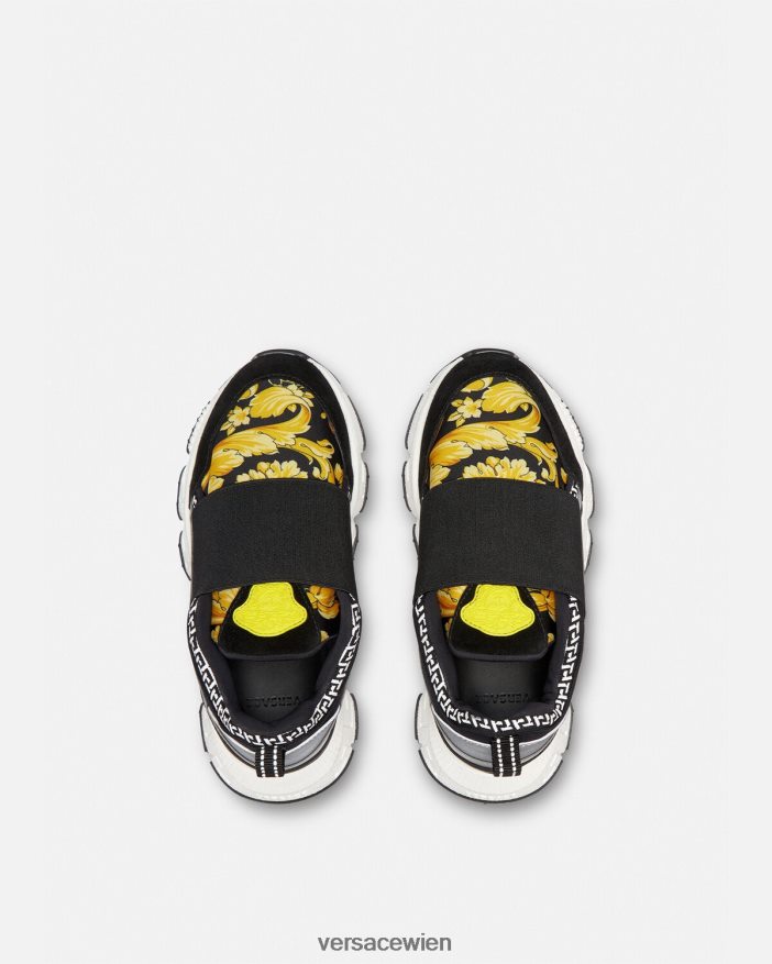 Schwarz  Druck Barocco Trigreca-Sneaker Versace Kinder Schuh 8N4XJD2051