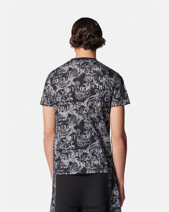 Schwarz  Druck Couture-T-Shirt mit Logo Versace Männer Kleidung 8N4XJD2385