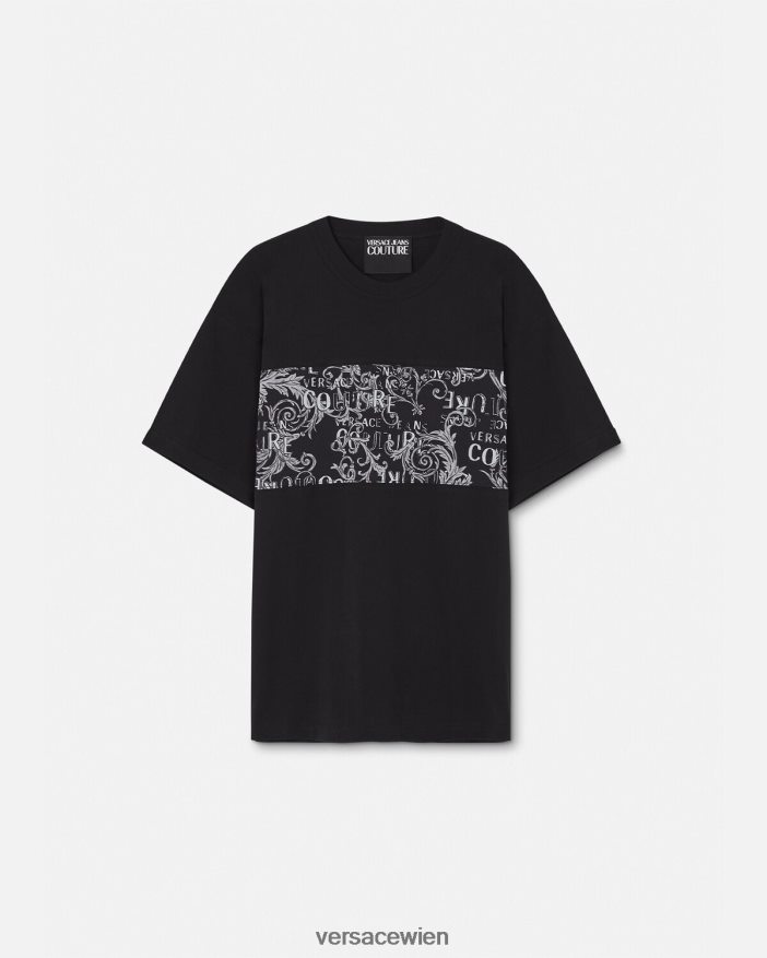 Schwarz  Druck Couture-T-Shirt mit Logo Versace Männer Kleidung 8N4XJD2389