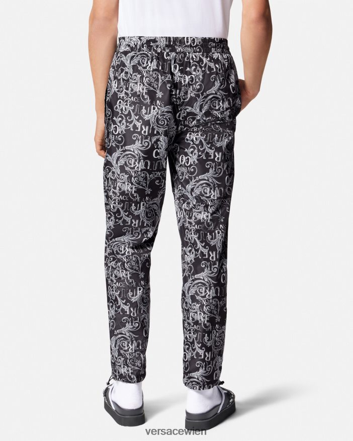 Schwarz  Druck Hose mit Logo-Couture-Kordelzug Versace Männer Kleidung 8N4XJD2431