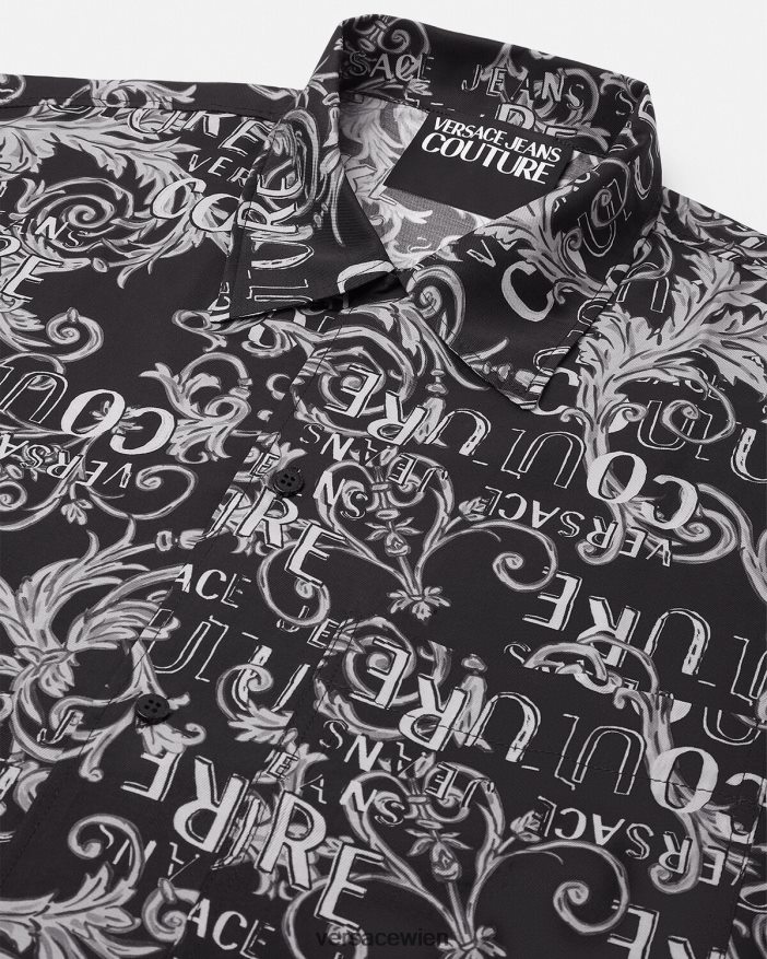 Schwarz  Druck Logo-Couture-Shirt Versace Männer Kleidung 8N4XJD2398