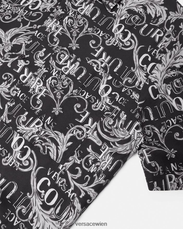 Schwarz  Druck Logo-Couture-Shirt Versace Männer Kleidung 8N4XJD2398