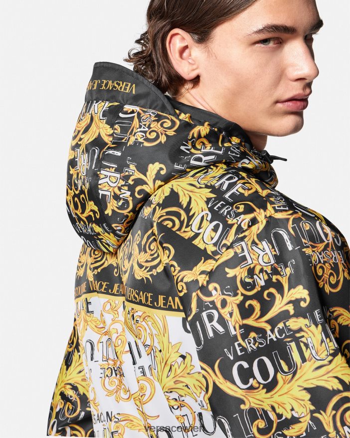 Schwarz  Druck Logo-Couture-Windbreakerjacke Versace Männer Kleidung 8N4XJD2414