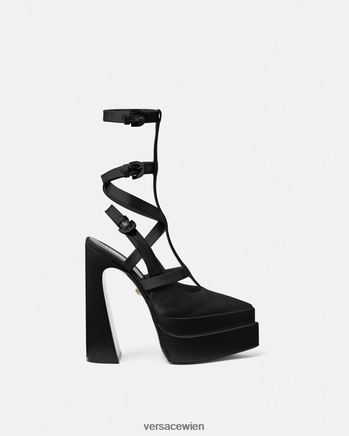 Schwarz Aevitas-Plattformpumpen mit spitzem Käfig Versace Frauen Schuh 8N4XJD404