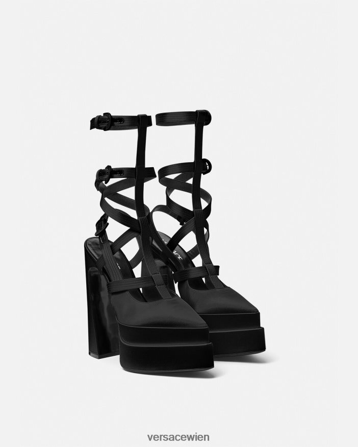 Schwarz Aevitas-Plattformpumpen mit spitzem Käfig Versace Frauen Schuh 8N4XJD404