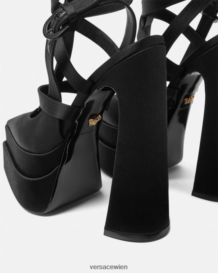 Schwarz Aevitas-Plattformpumpen mit spitzem Käfig Versace Frauen Schuh 8N4XJD404