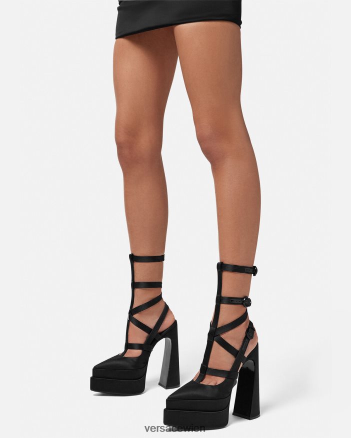 Schwarz Aevitas-Plattformpumpen mit spitzem Käfig Versace Frauen Schuh 8N4XJD404