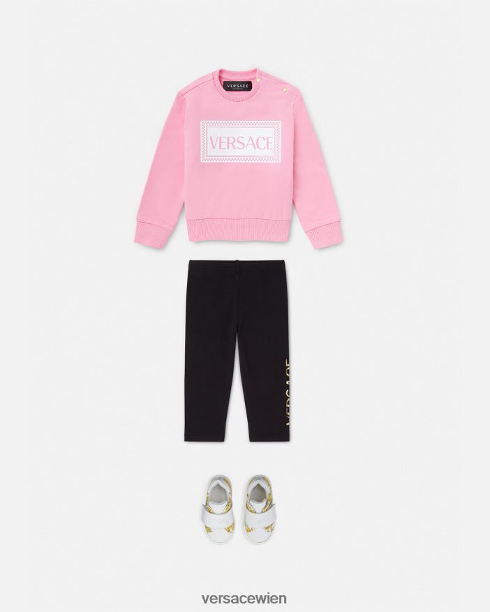 Schwarz Baby-Jogginghose mit Logo Versace Kinder Kleidung 8N4XJD1864
