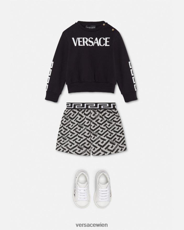 Schwarz Baby-Sweatshirt mit Logo Versace Kinder Kleidung 8N4XJD1905