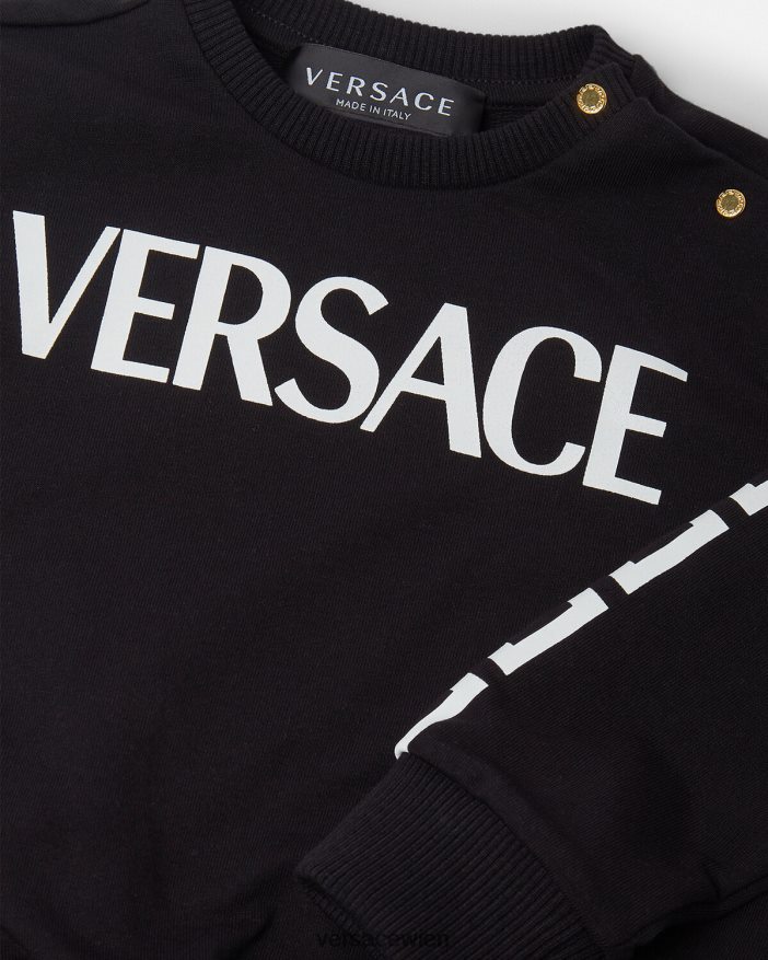Schwarz Baby-Sweatshirt mit Logo Versace Kinder Kleidung 8N4XJD1905